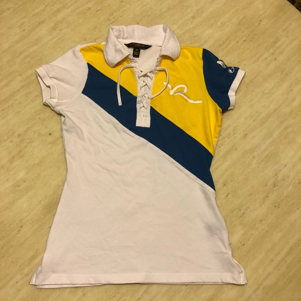New Rocawear Colour Block 99 Logo Polo T-shirt S/M